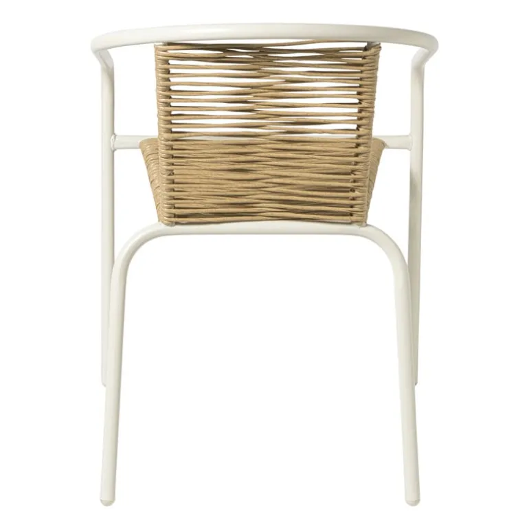 Stapelbare tuinstoel Tim - bruin/wit - 73x53x62 cm