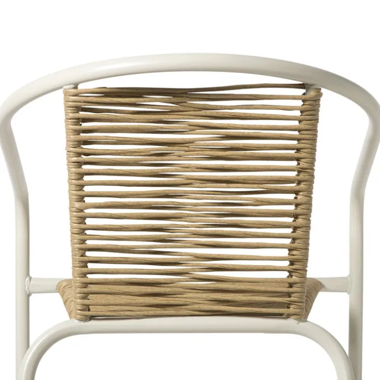 Stapelbare tuinstoel Tim - bruin/wit - 73x53x62 cm