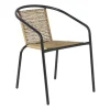 Stapelbare tuinstoel Tim - bruin/zwart - 73x53x62 cm