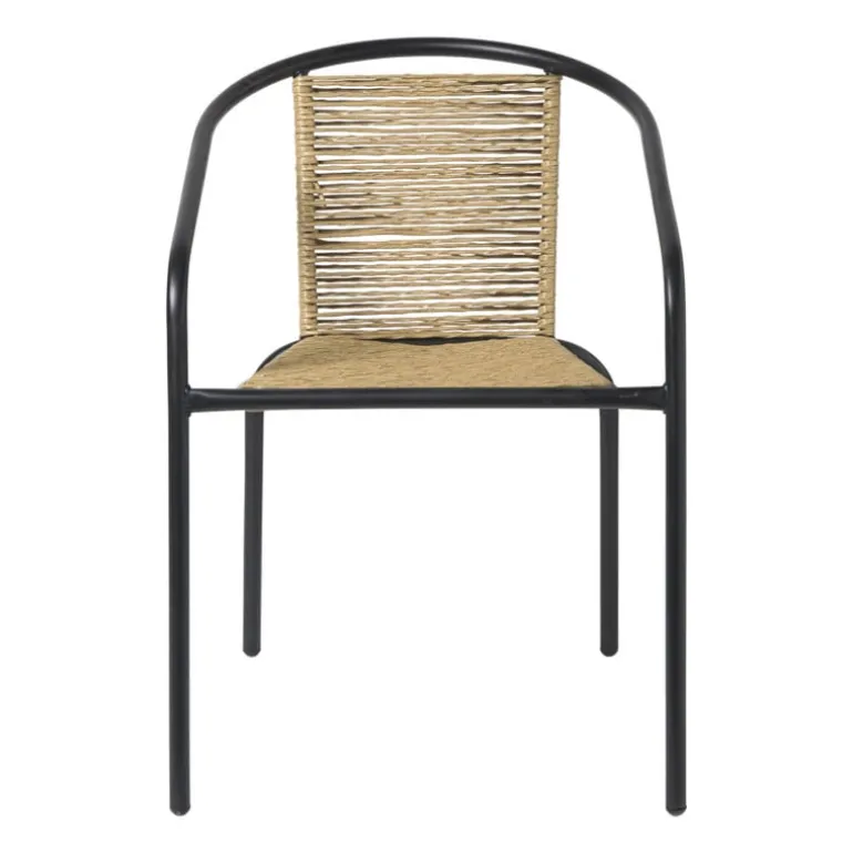 Stapelbare tuinstoel Tim - bruin/zwart - 73x53x62 cm