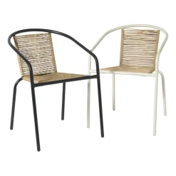 Stapelbare tuinstoel Tim - bruin/zwart - 73x53x62 cm