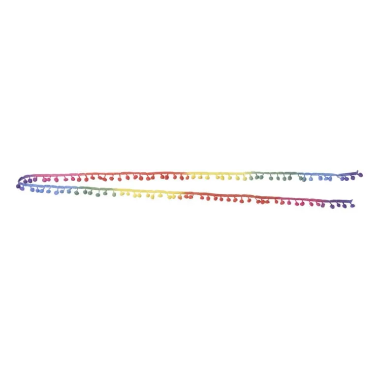 Stoffenband met pompons - set van 2 - 200 cm