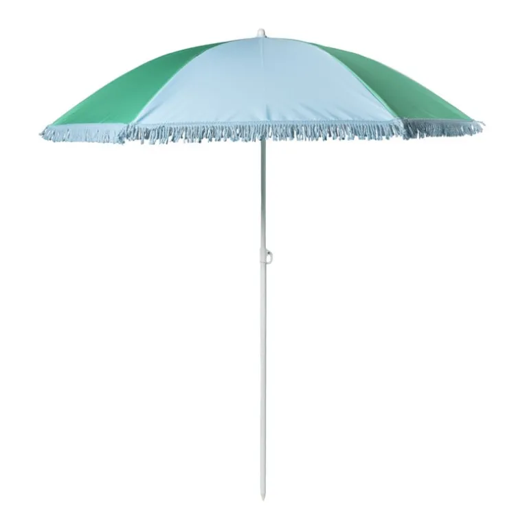 Strandparasol - groen/blauw - ø160x180 cm