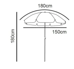 Strandparasol Tess - beige - ø150x180 cm
