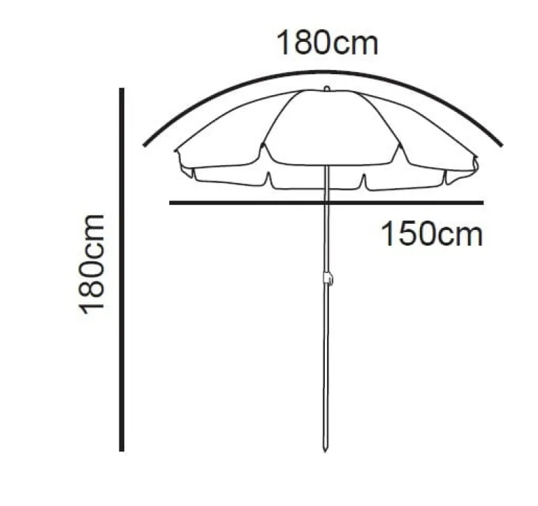 Strandparasol Tess - beige - ø150x180 cm