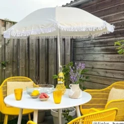 Strandparasol Tess - geel - ø150x180 cm
