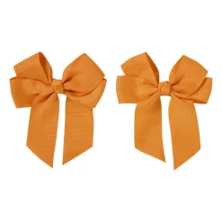 Strik haarclipjes - oranje - set van 2