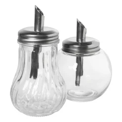Suikerstrooier lijn - glas/rvs - ø7.5x14.5 cm