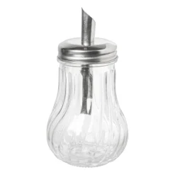 Suikerstrooier lijn - glas/rvs - ø7.5x14.5 cm