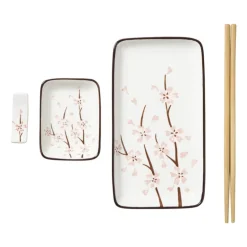 Sushi set - roze/wit - 4-delig