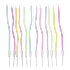 Taartkaarsjes gedraaid - set van 12 - ø3x15 cm