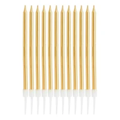 Taartkaarsjes - goud - set van 12