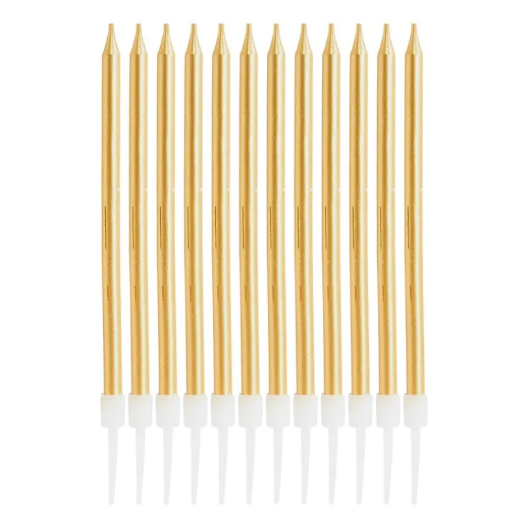 Taartkaarsjes - goud - set van 12