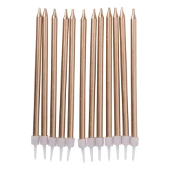 Taartkaarsjes - rose goud - set van 12
