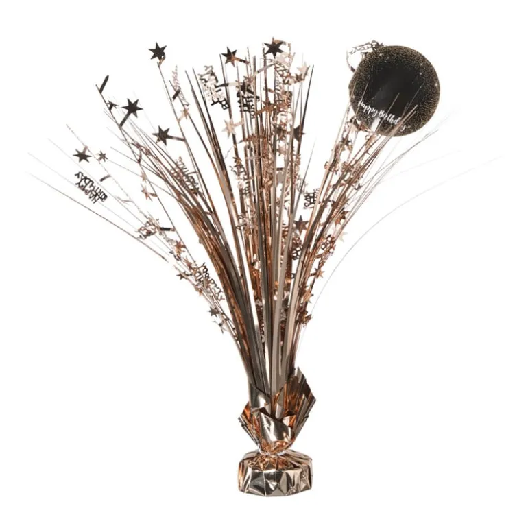 Tafeldecoratie happy birthday - rosé goud - 42 cm