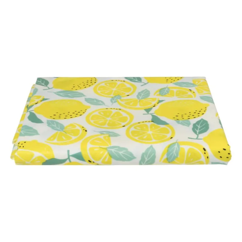 Tafelkleed citroen - geel/wit - 150x220 cm
