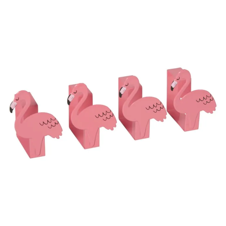 Tafelkleedklemmen flamingo - roze - set van 4