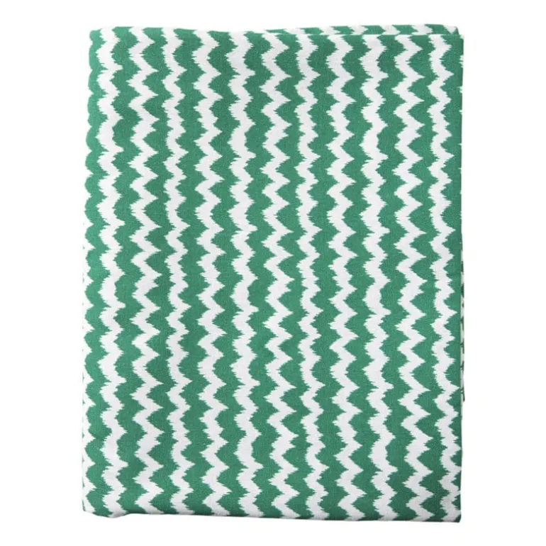 Tafelkleed zigzag - groen/wit - 140x240 cm