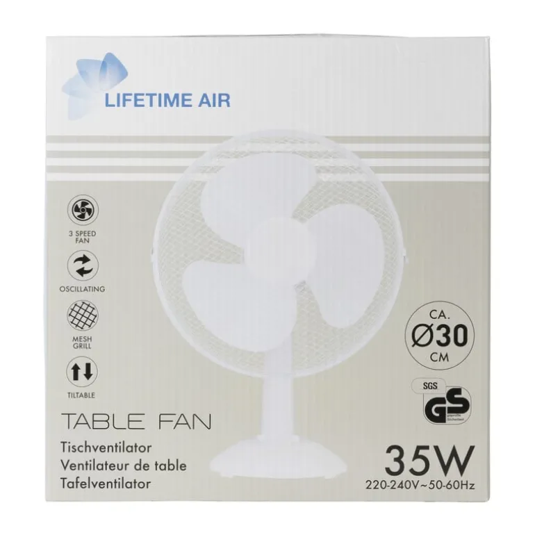 Tafelventilator - wit - 49x34x23.5 cm