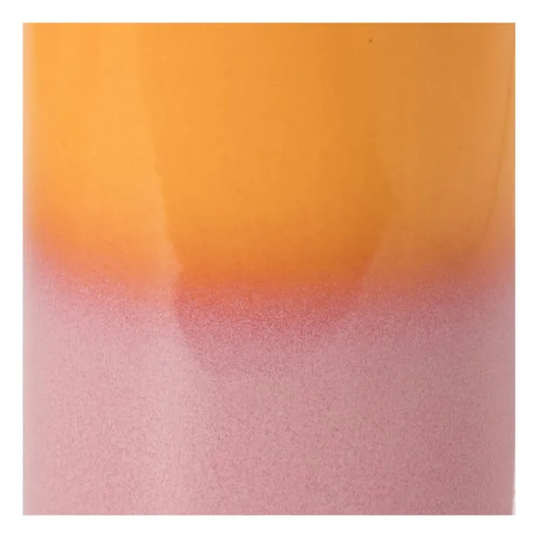 Tandenborstel beker duo - oranje/roze - ø6.5x11.5 cm