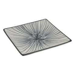 Tapas bord Sevilla - zwarte lijnen - 15x15 cm