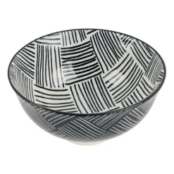 Tapas rijstschaaltje Sevilla - zwarte streepjes - ø11,5x5,8 cm