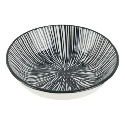 Tapas sausschaaltje Sevilla - zwarte lijnen - ø9x2,5 cm