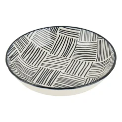 Tapas schaaltje Sevilla - zwarte streepjes - ø14x3,5 cm