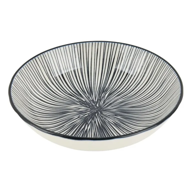 Tapas schaaltje Sevilla - zwarte lijnen - ø14x3,5 cm