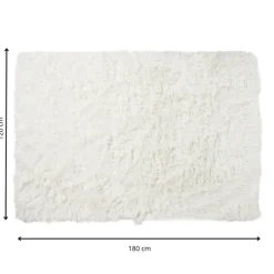 Tapijt hoogpolig - wit - 120x180 cm