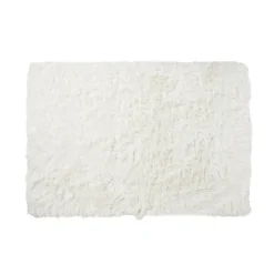 Tapijt hoogpolig - wit - 60x90 cm