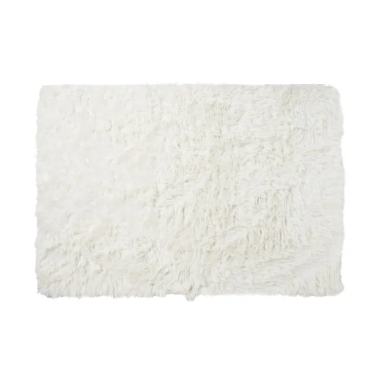 Tapijt hoogpolig - wit - 60x90 cm