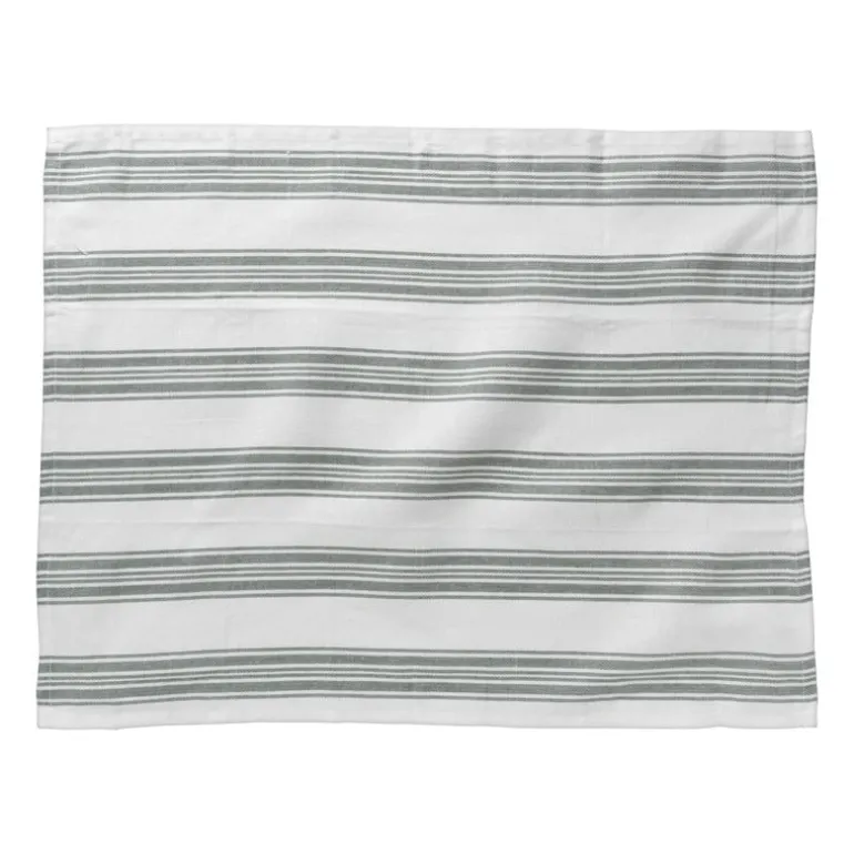 Theedoeken set van 3 - groen/wit - 45x65 cm