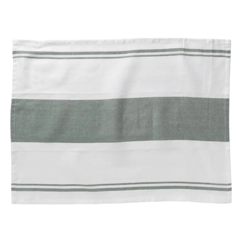Theedoeken set van 3 - groen/wit - 45x65 cm