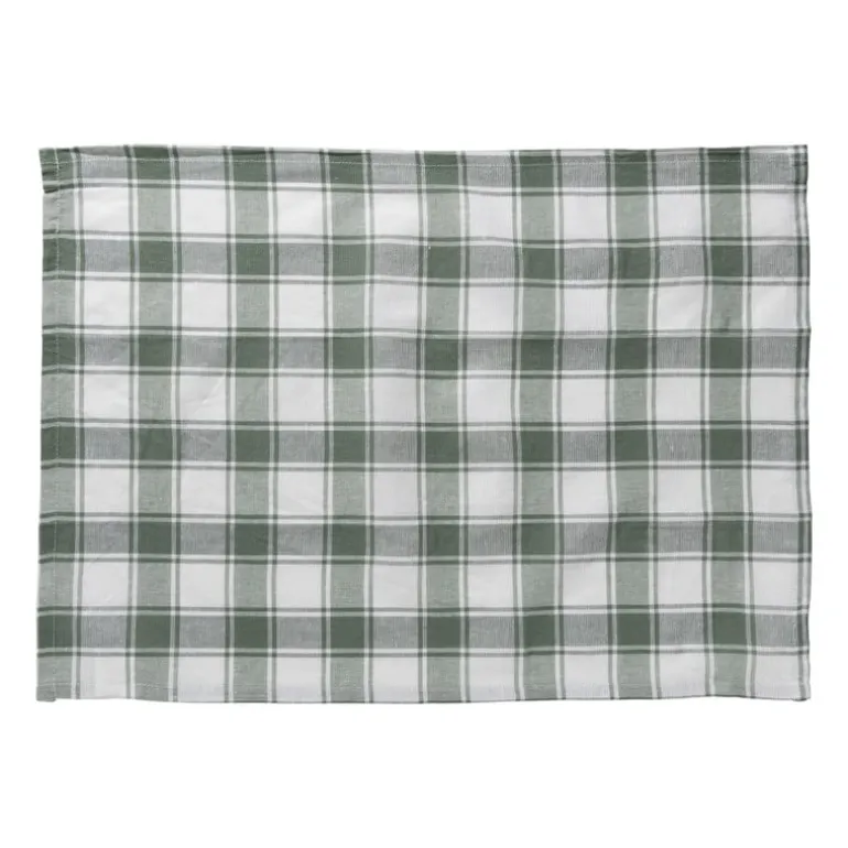 Theedoeken set van 3 - groen/wit - 45x65 cm