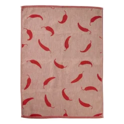 Theedoek pepers - rood/groen - 50x70 cm