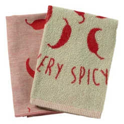 Theedoek pepers - rood/groen - 50x70 cm