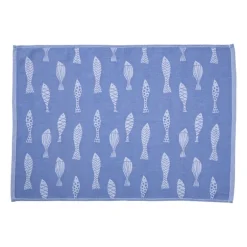 Theedoek vissen - blauw/wit - 50x70 cm