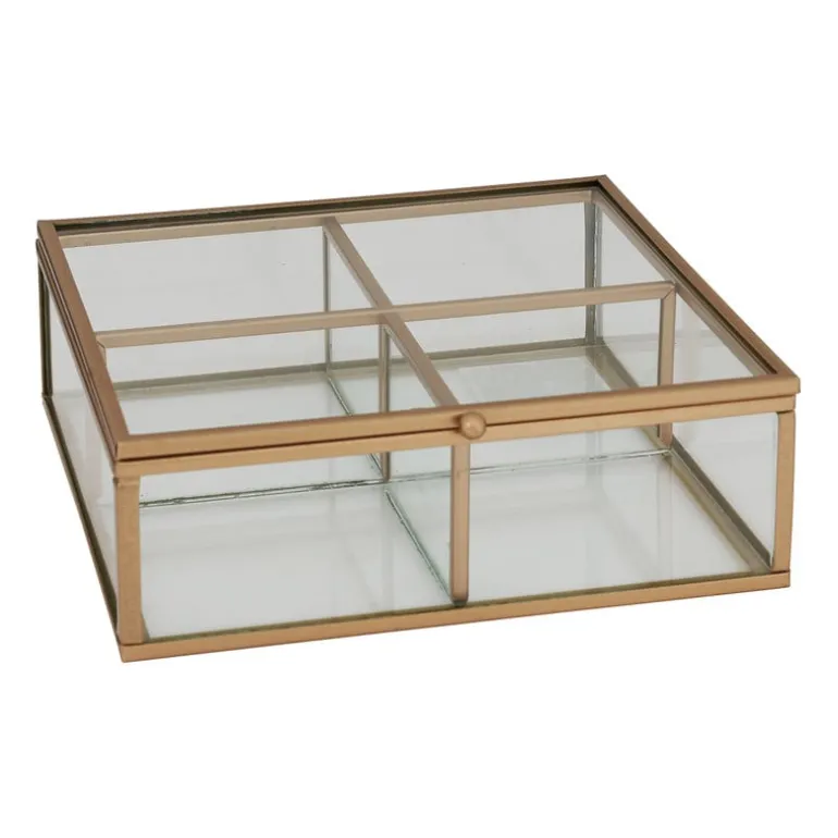 Theedoos - 15x15x5.5 - goud
