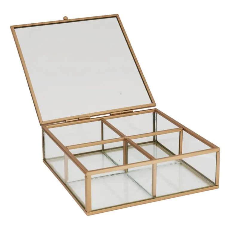 Theedoos - 15x15x5.5 - goud