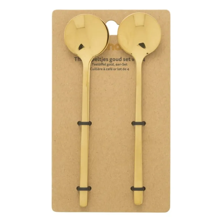 Theelepel goud - set van 4 - 13 cm