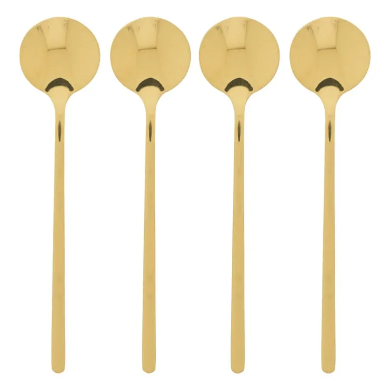 Theelepel goud - set van 4 - 13 cm
