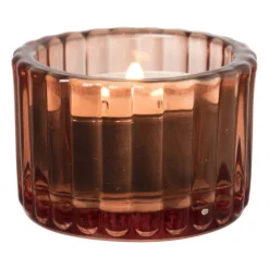 Theelichthouder ribbel - rood - ø5x3.7 cm