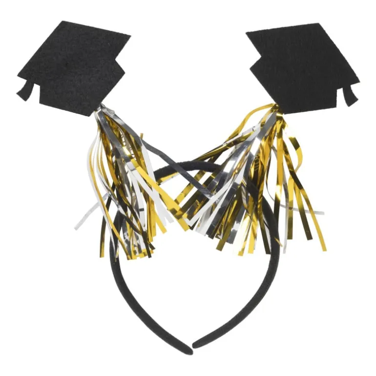 Tiara met hoedjes geslaagd - zwart/goud