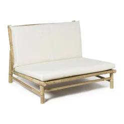 Tuinbank bamboe - naturel/wit- 100x87x74 cm