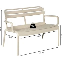 Tuinbank Napoli - beige - 76x68.5x113 cm