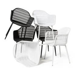 Tuinstoel elisa - zwart - 63x53x85 cm