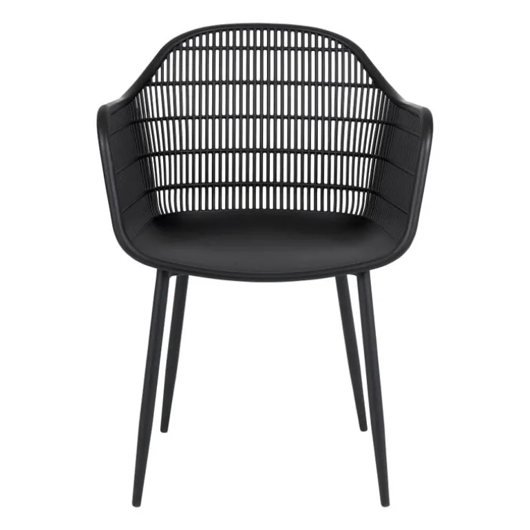 Tuinstoel elisa - zwart - 63x53x85 cm