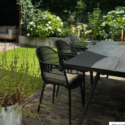 Tuinstoel elisa - zwart - 63x53x85 cm