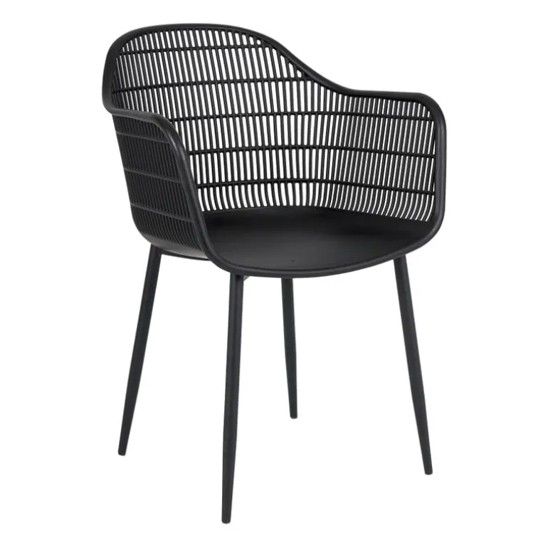 Tuinstoel elisa - zwart - 63x53x85 cm